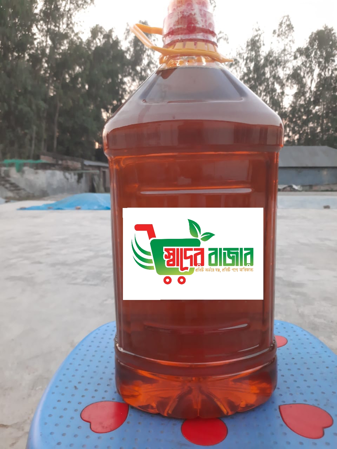 কাঠের ঘানি ভাঙ্গা দেশি সরিষার তেল ৫ লিটার (কোল্ড প্রেশার ১চাপ)